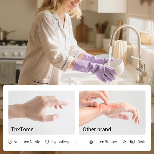 ThxToms Reusable Nitrile Dishwashing Gloves, Latex Free, 10 Mil - Image 2