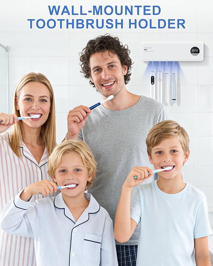 UV Toothbrush Sanitizer with Holder, Electric Toothbrush Holder Wall Mounted - Image 9