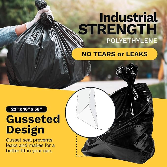 ToughBag 55-60 Gallon Trash Bags – 40’ x 54’ Extra Large Garbage Bags Medium - Image 4