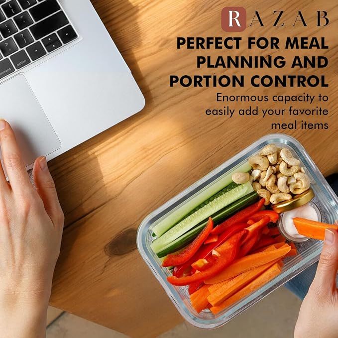 Razab 30 PC Glass Food Storage Containers - Image 9