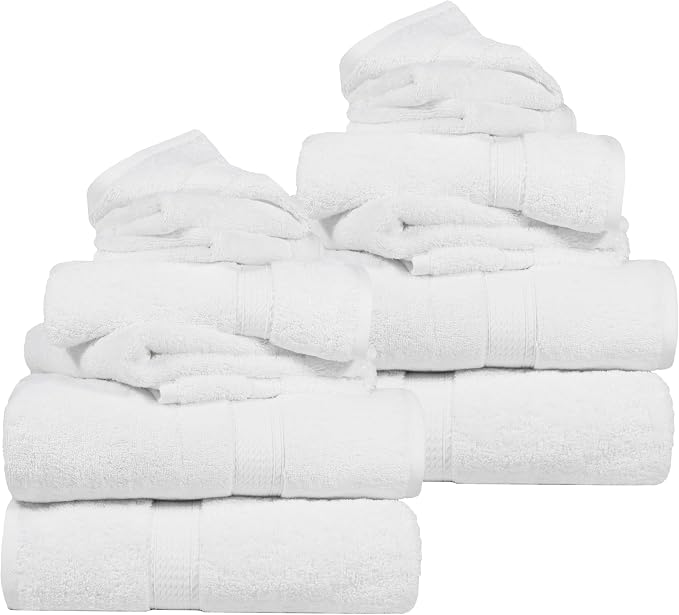 SUPERIOR Egyptian Cotton Ultra Plush & Absorbent, 12 Piece Set by SUPERIOR