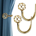 HIKMLK 2pcs Mirror Gold Curtain Holdbacks by HIKMLK