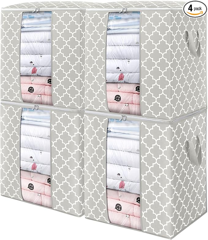 Storage Bags 4 Pack 100L Clothes Organization and Storage Containers | Large by WiseLife