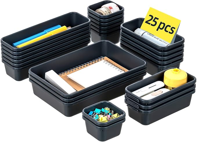 Kutesna 25PCS Interlocking Drawer Organizer, Plastic Desk Organizer Set | - Image 9
