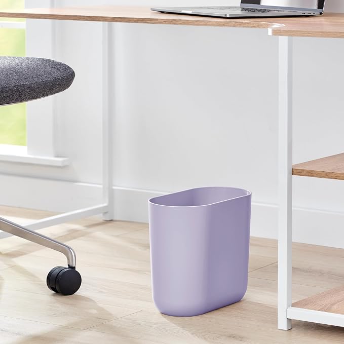 iDesign Small Slim Plastic Bathroom Trash Can - Image 5