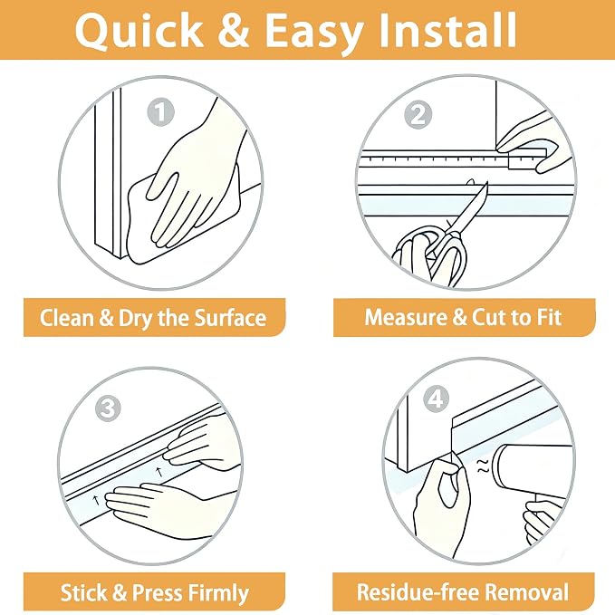 Under Door Draft Stopper, Strong Adhesive Door Bottom Sweep | Adjustable - Image 6