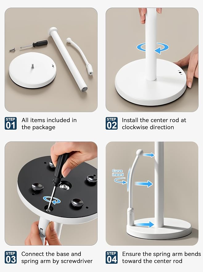 SMARTAKE Paper Towel Holder Countertop, Non-Slip Weighted Base - Image 7