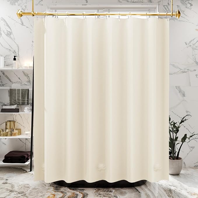 AmazerBath Plastic Shower Curtain Liner, 72 x 78 Inches PEVA Beige Shower - Image 8