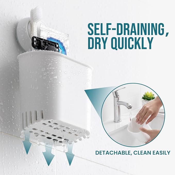 TAILI Suction Toothbrush Holder 2 Pack, Tumblers Replacement Shower Toothbrush - Image 4