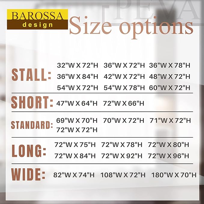 Barossa Design XLong Shower Curtain Liner 96 Inch Height - Image 4