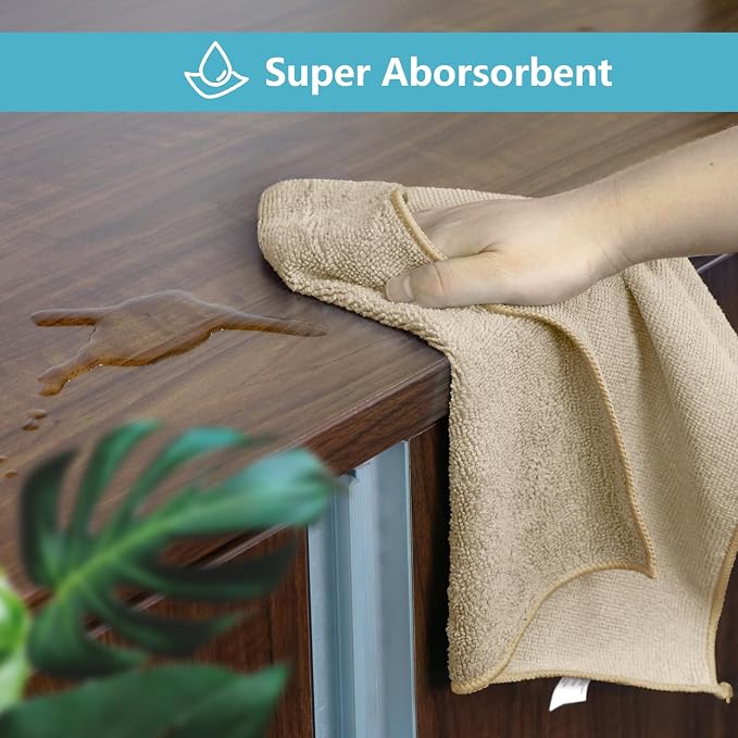 HOMEXCEL 8PK Microfiber Cleaning Cloth, Cleaning Rags - Image 4