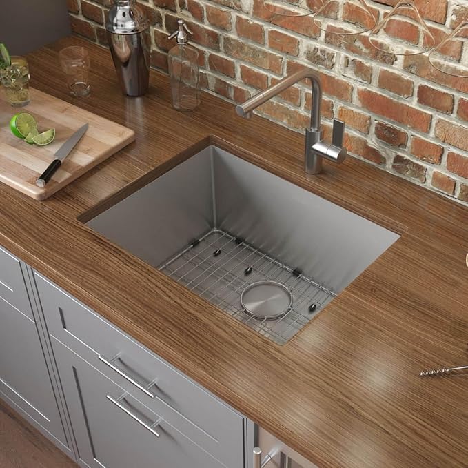 Ruvati 23-inch Undermount Stainless Steel Bar Prep Kitchen Sink 16 Gauge Rounded Corners Single Bowl - RVH7123