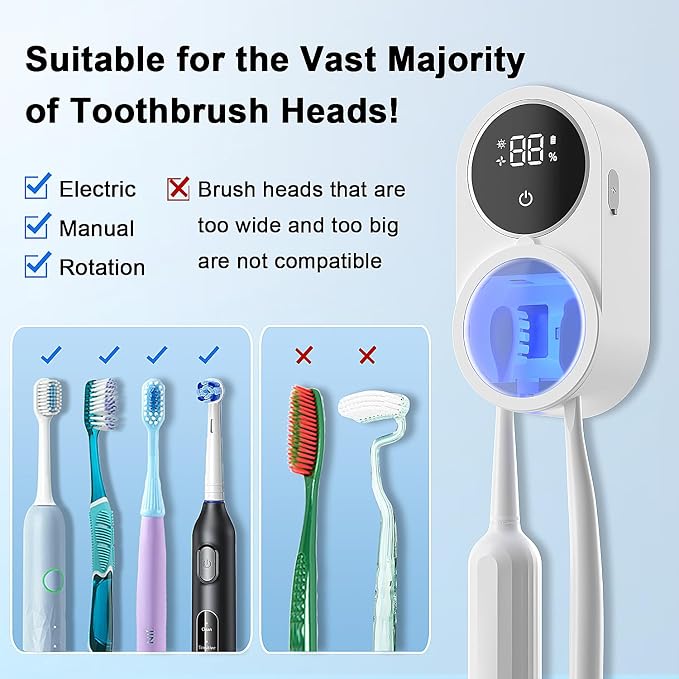 Toothbrush Holder and Cleaner Razor Holder/Dryer Light Cleaning and Air Drying - Image 6