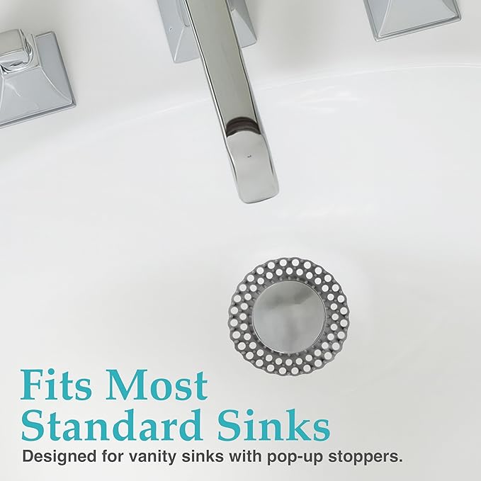Evriholder Vanity Sink Drain Saver, Catches Hair, Prevents Clogs, 12 Pack | - Image 4