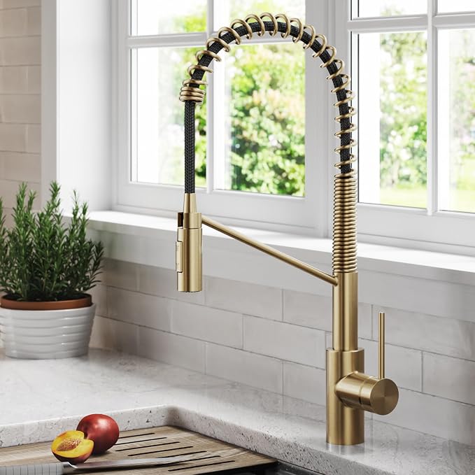 KRAUS Oletto Commercial Style Single Handle Pull Down Kitchen Faucet - Image 9