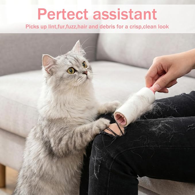 48 Pcs Bulk Mini Lint Roller for Pet Hair and Clothes Lint Roller Travel Size - Image 5