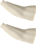 Schwer 2 Pairs 15.4in Thermal Arm Warmers Knitted with Down Yarn, S920 Soft and Skin-Friendly Arm Sleeves for Men & Women, Can Be Used As Inner Liner For Cut-Resistant Arm Guards, White