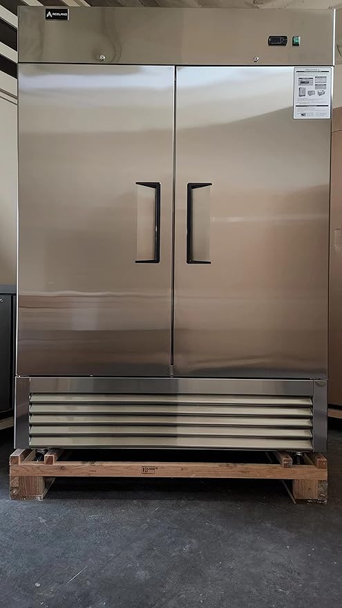 Aceland Commercial Refrigerator Stainless Steel Reach-in Solid Door Upright Fan Cooling Refrigerator for Restaurant, Bar, Shop, Residential 49 Cu.ft (Commercial Kitchen Equipment), Silver (AKR49)