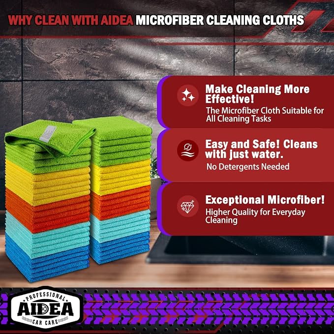 AIDEA Microfiber Cleaning Cloth-800PK, Microfiber Towels - Image 2
