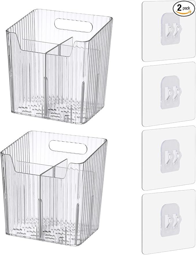 Lae Nuvole 2Pcs Storage Organizer Bins, Wall Shower Toothbrush Caddy by LaeNuvole