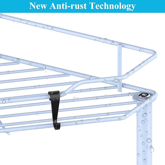 HuggieGems Metal Floor Standing Corner Shower Caddy, 3 Tier - Image 3