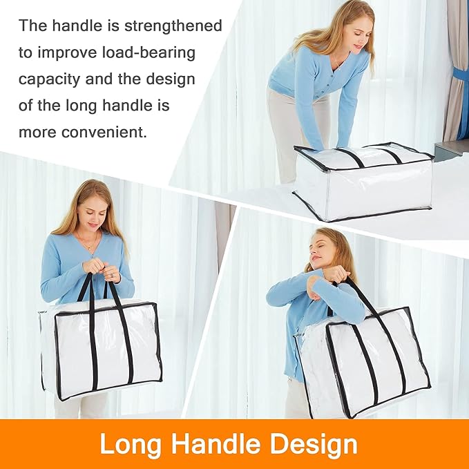 5 Pack Clear Clothes Storage Bags - Image 5