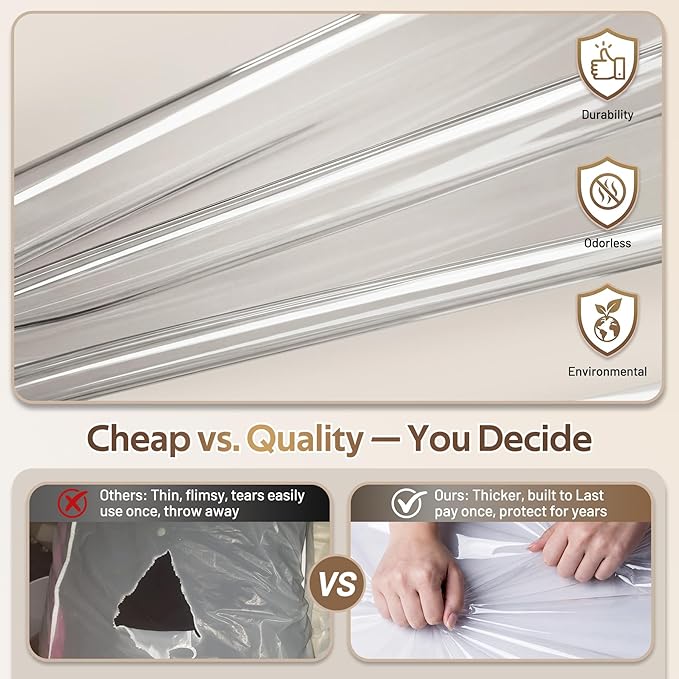 MISSLO 10" Gusseted All Clear Garment Bags - Image 5