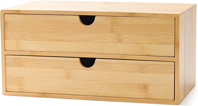 Bamboo Desk Drawer Organizer, Desktop Organizer by Wisuce