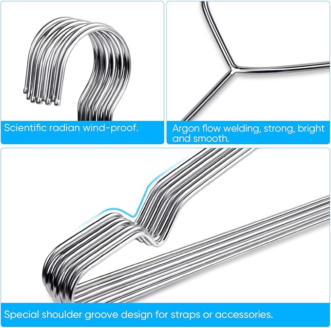 Fayleeko Heavy Duty Stainless Steel Coat Hangers - Image 3