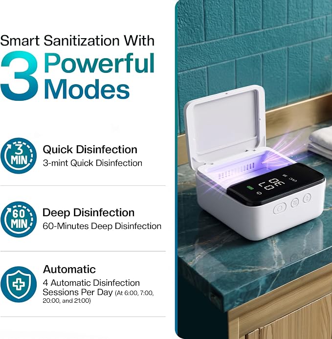 Jetfresh UV Toothbrush Sanitizer Holder & Cleaner - Image 4