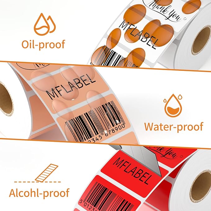 MFLABE 54 Rolls of 1000 2-1/4 x 1-1/4 Inch Direct Thermal Perforated Shipping Labels,SKU Labels