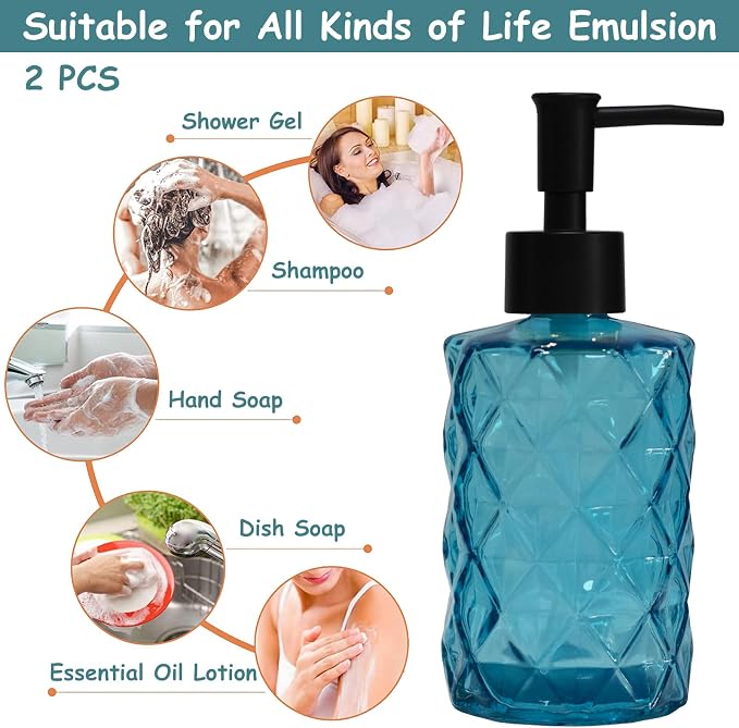 YYTSGG Blue Glass Soap Dispenser - Image 4