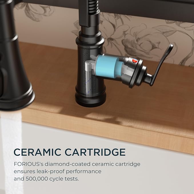 FORIOUS Black Kitchen Faucet - Image 6