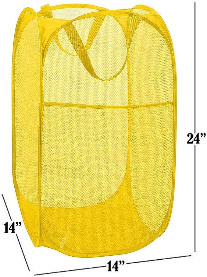 Mesh Pop up Laundry Hamper, Foldable Clothes Hamper Laundry Basket - Image 2
