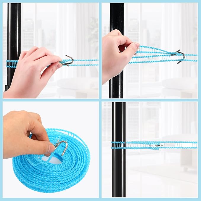 6 Pack Travel Portable Clothesline 16.4 ft Clothes Hanging Rope - Image 5