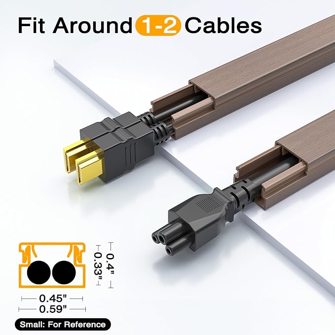 Delamu 157in Cord Covers for Wires on Wall, One-Cord Cord Hider, TV Cord Hider - Image 4