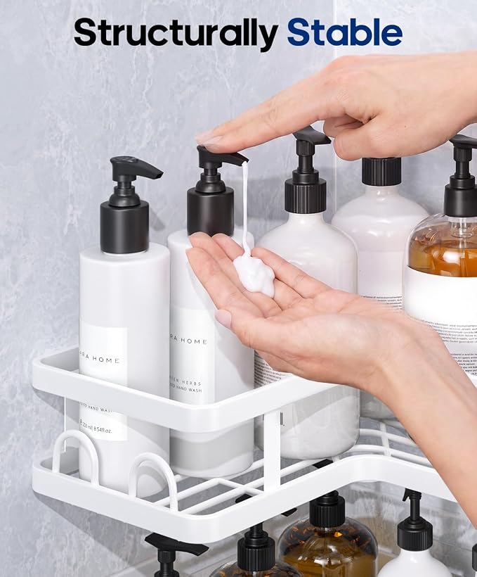 3 Pack Corner Shower Shelves, Rustproof Shower Organizer Caddy - Image 6