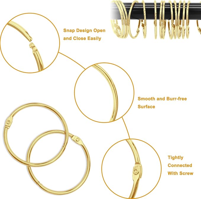 Shower Curtain Hooks Rings, Glide Smoothly Round Shower Rings - Image 3