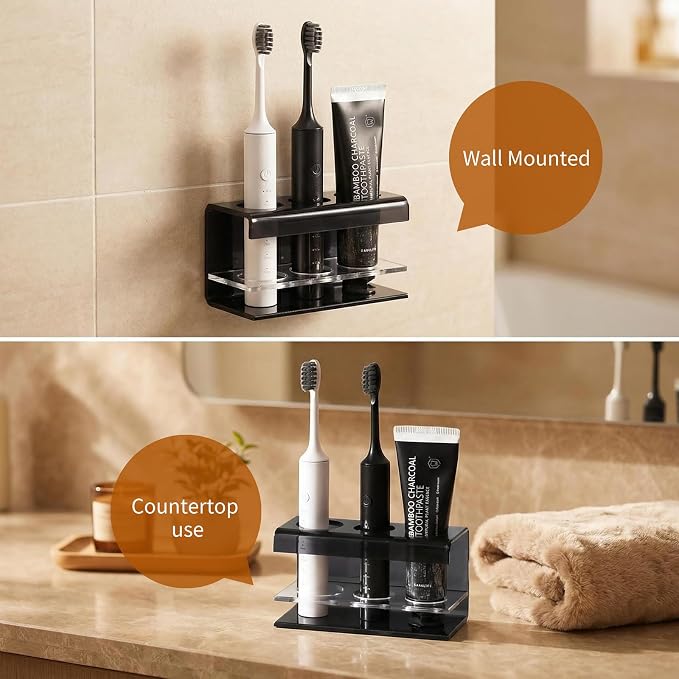3 Slots Acrylic Electric Toothbrush Holders - Image 2
