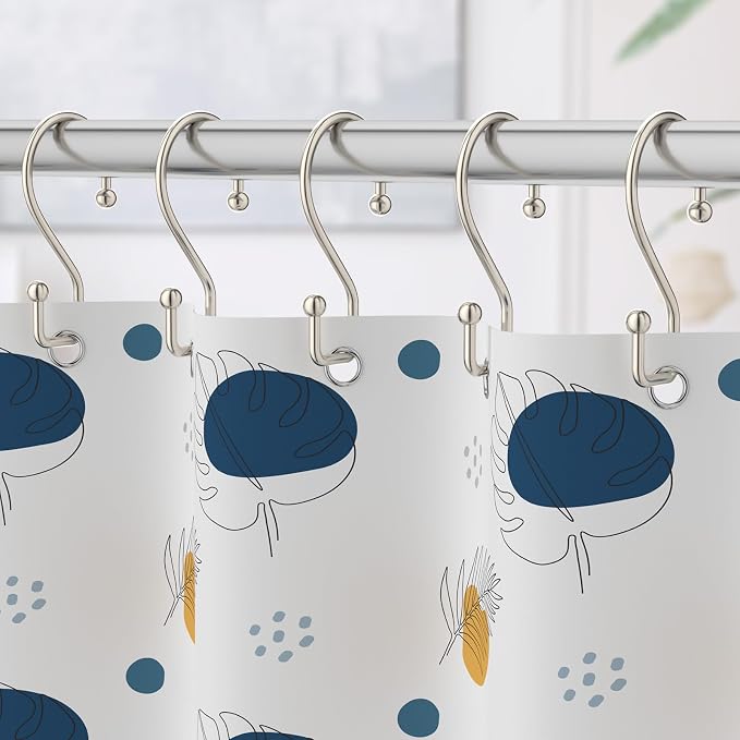 Goowin Nickel Metal Shower Curtain Hooks Rings, S Shape Metal Shower Curtain - Image 2