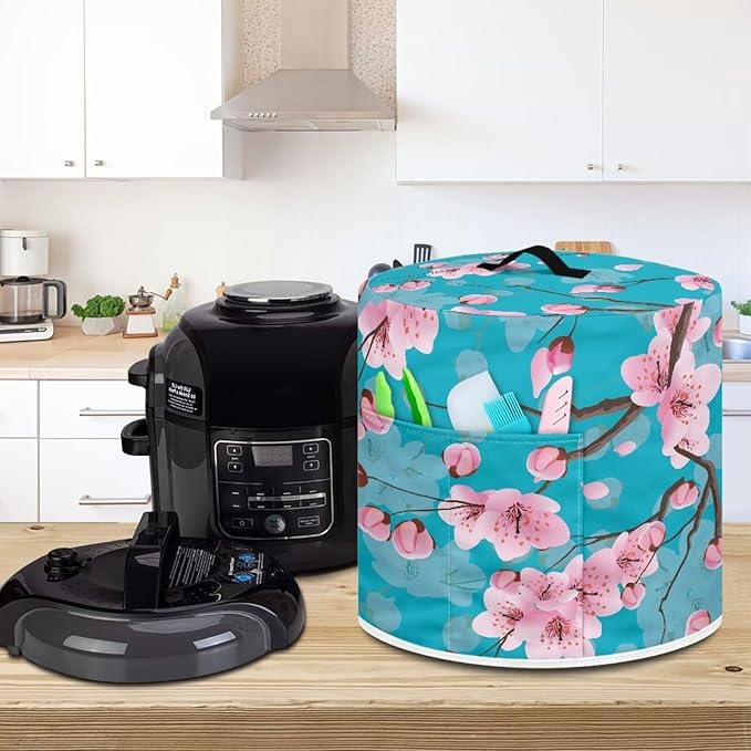 Plum Blossom Dust Cover Instant Pot Heavy Duty Waterproof Dust Pressure Cooker Cover Case for Instant Pot Pressure Cooker Instant Pot Appliance Covers Pressure Cooker Size L
