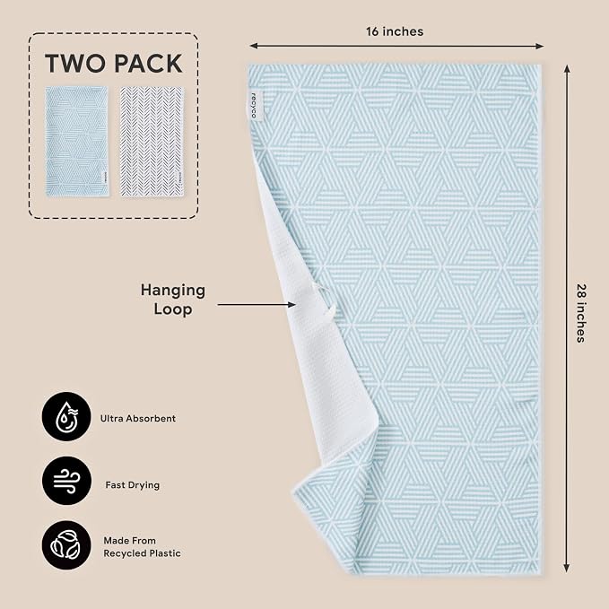 RECYCO Waffle Kitchen Towel Set of 2 - Image 6