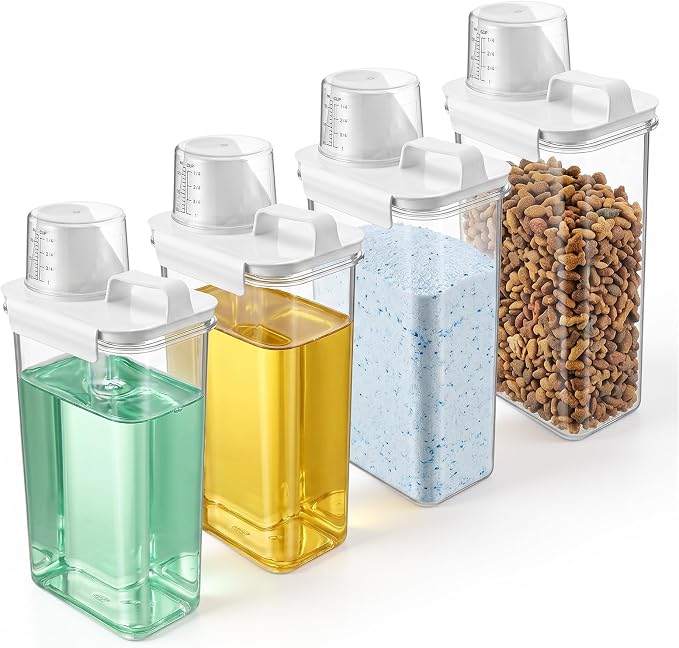 4 Pack 77.8 oz Laundry Detergent Dispenser, Large Capacity PET Plastic Liquid by Unknown