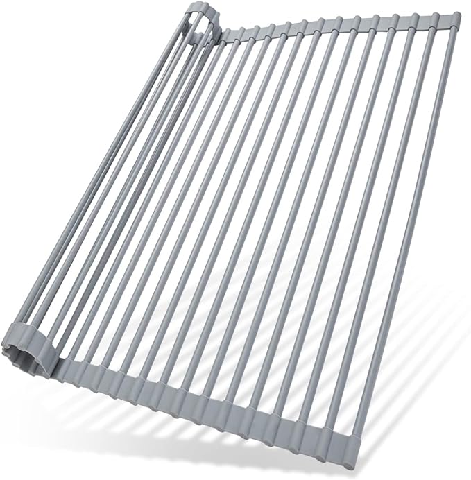 Ohuhu Over Sink Dish Drying Rack Silicone Wrapped 17.6" W x 15.4" L Large Over by Ohuhu