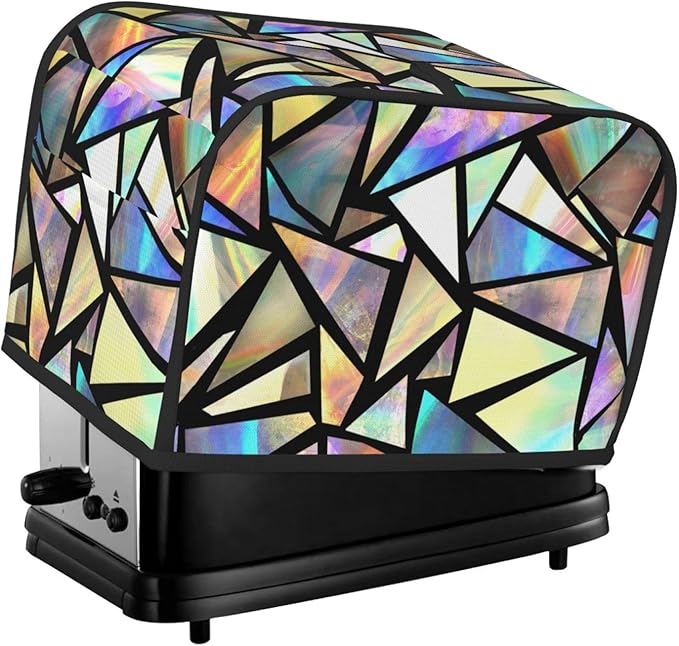 Iridescent Bright Colorful Pretty 2 Slice Toaster Cover, Waterproof Toaster Dust Cover Bread Maker Protective For Small Kitchen Appliance Dining Room Home Table Decor Gifts