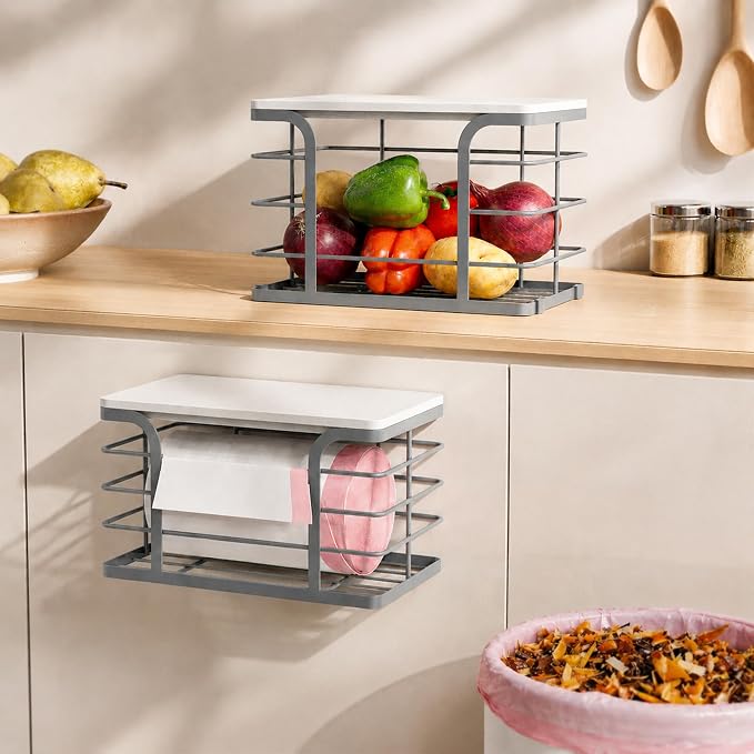 2 Pack Trash Bag Holder, Stackable Storage Kitchen Laundry Organizers - Image 5