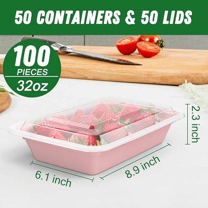 50 Pack 32 oz Meal Prep Containers - Image 2