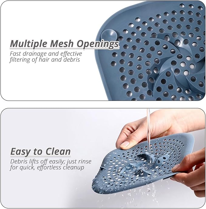 5.9" Square Drain Cover with Suction Cups, Hair Catcher, 4 Pack | - Image 5