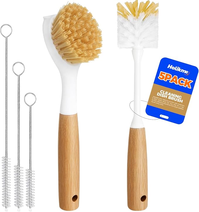 Holikme 5 Pack Dish Brush Set by Holikme