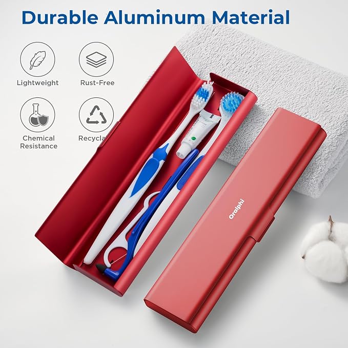 Wider Aluminum Toothbrush Travel Case, Portable Travel Toothbrush Holder - Image 2